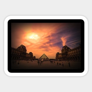 Red Sunset over the Louvre Sticker